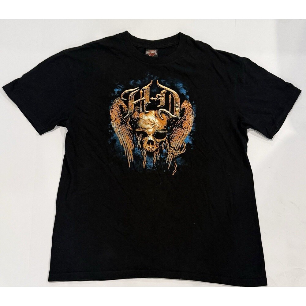 Harley-Davidson 2013 Skull Graphic Men's T-Shirt XL Sz Black Loveland Colorado